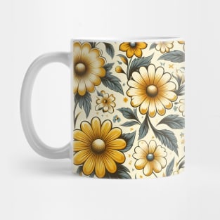 Yellow Floral Motif Mug